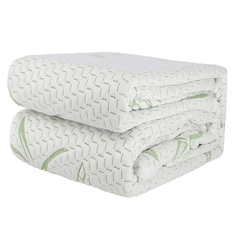 Twin Size Jacquard Quilted Bamboo Mattress Pad Fitted Elastic Cover